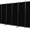 CHOSENM Room Divider, 6 Panel Folding Privacy Screens with Wider Support Feet, 6 Ft Portable Room Partition for Room Separator, 132" W X 71" H, Black
