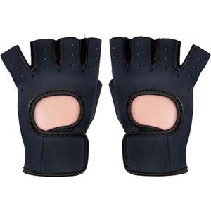 2 x Mens Womens Exercise Gloves Half-Finger Lightweight Protective Gym Workout Weight-Lifting Cycling Training (Black, M)