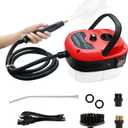 Handheld Steam Cleaner, 2500W Pressurized Steam Cleaner with 3 Brush Heads, Portable Steam Cleaner for Home, Car, Furniture, Kitchen, Bathroom and Wall, Red