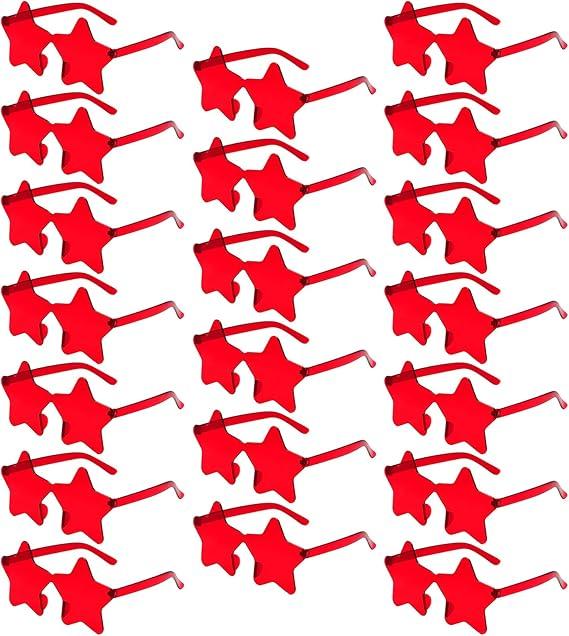 20 Pairs Rimless Star Sunglasses Bulk Transparent Candy Color Star Glasses for Women Men Party Favors