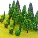 MOMOONNON 25pcs Model Trees Train Scenery Mixed Miniature Trees Artificial Wargame Fake Tree Model Railroad Diorama Supplies Scenery Landscape