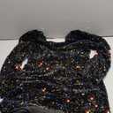 R.Vivimos Women's Sequin Bodycon Dress Fall Winter Velvet Warm Long Sleeve Crew Neck Sexy Backless Glitter Slit Mini Dress Size, XL