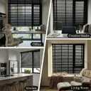 2" Cordless Wood Blinds for Indoor Windows, Window Blinds Cordless for Home, Venetian Blackout Blinds & Shades for Bedroom, Kitchen, Room Darkening Privacy, Black, 45" W x 36" H