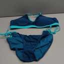 Blooming Jelly Womens Bikini Sets Two Piece Cheeky Swimsuits Curvy Cutout String Bathing Suits (Large, Colorblock Green)