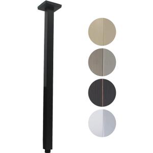 Shower Arm with Flange 24 Inches Ceiling Mount Square Straight Extender Extension Pipe Replacement, Extra Long Shower Arm For Fixed Rain Shower Head or High Ceiling, Matte Black Shower Arm with Flange 24 Inches Ceiling Mount Square Straight Extender Extension Pipe Replacement, Extra Long Shower Arm For Fixed Rain Shower Head or High Ceiling, Matte Black