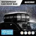 MARCHWAY Waterproof Car Roof Luggage Bag, Weatherproof Soft Shell Rooftop Cargo Carrier Bag for Vehicles with or Without Rack. 6 Door Hooks, Anti Slip Mat, Lock Included (15 Cubic Feet, Black)