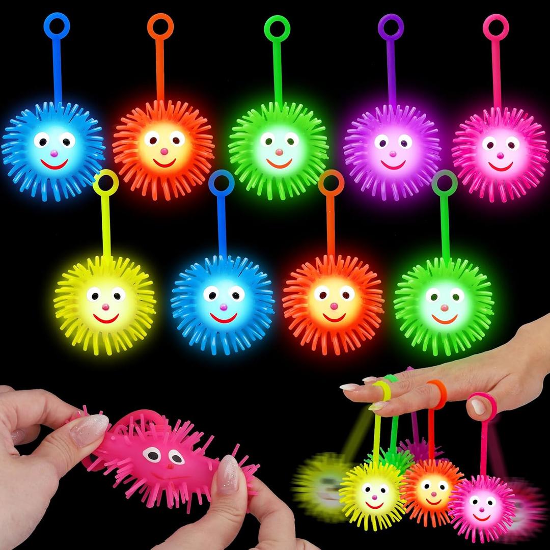 18 PCS LED Puffer Balls Light Up Party Favors for Kids 8-12 Goodie Bags Stuffers Classroom Treasure Box Prizes Bulk Fidget Toys Bouncy Balls School Prize Pinata Filler Birthday Party End of Year Gifts