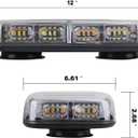ASPL 48LED Roof Top Strobe Lights, High Visibility Emergency Safety Warning LED Mini Strobe Light bar with Magnetic Base for 12-24V Snow Plow, Trucks, Construction Vehicles (Red/White)