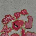 10Pcs Pink Preppy Iron on Patches for Girls Y2K Chenille Embroidered Repair Patch Hanging Lip Lightning Bolt Leopard Face DIY Accessories Sew on Applique for Backpack Clothes Hats Dress Jackets Jeans