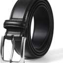 VATAN Men's Genuine Leather Dress Belts, Handmade Classic Every Day Leather Jeans Belt for Men Work Business Casual (Black, M)