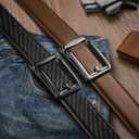 BULLIANT Men Ratchet Belt 2 Pack, Click Sliding Leather Belt Adjustable for Gift Men Dress Casual Jeans 1 3/8,Cut for Fit