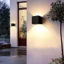 4-Pack Outdoor Wall Lights Exterior/Interior. 4.33''Square Modern LED Wall Sconce,Up Down Lights Outdoor IP65 Exterior Light Fixtures.15W Warm Light 3000K Aluminum Outdoor Wall Lighting Fixtures.