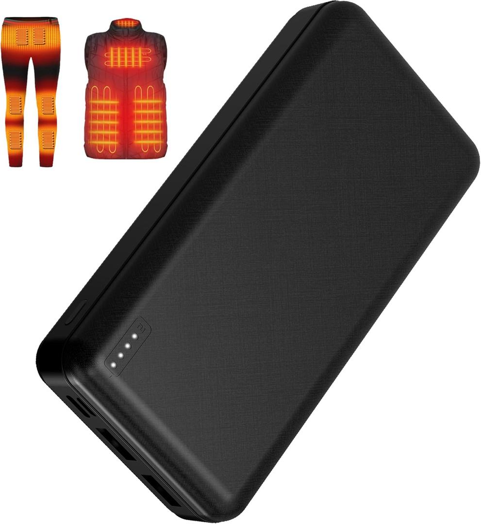 5V 2A 20000mah Heated Vest Heated Jacket Battery Pack Power Bank Rechargeable Battery for for Heated Vests Heated Jackets Heated Hoodies for Men Women(No DC Port, Not Suit for 7.4v)