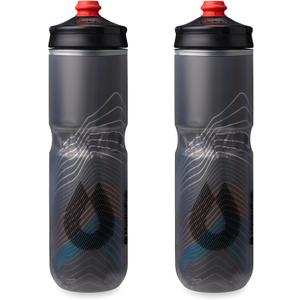 HydraPak | Polar Bottle - Polar Surge Insulated Bike Water Bottle 2-Pack - High Flow, Cycling & Sports Squeeze Bottle (Ascent Black, 700ml / 24oz)