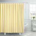 YOZSLGU Yellow and White Shower Curtain Striped Fashion Modern Minimalist Fabric Bathroom Decor Curtains with Hooks, 70" W x 70" H