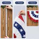 4th of July Patriotic Bunting Flag, Pleated Fan American Flag Banner, Red White Blue Independence Day Decorations for Outdoor Indoor Porch Yard Fence Memorial Day Party Decor (3 X 6 Feet, 4 Pack)