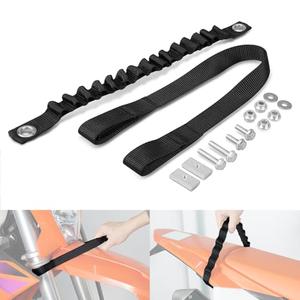 NICECNC Black Front Rear Lift Pull Strap Kit Compatible with KTM 125-450 XC SX XCF SXF 2023-24 150-500 EXC EXCF XCW XCF-W XW-F 2024,Compatible with Husqvarna 125-450 FC FX TX TC 2023-24,See Fitment