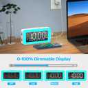 Alarm Clocks for Bedrooms, Mirror Clock with 8 RGB Atmosphere Light, Dual Alarms, 3 Alarm Modes, Snooze, Sleep Aid, Timer, USB Charger, Bedside Digital Alarm Clock for Kids, Adults, Heavy Sleepers