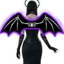 LED Bat Skeleton Wings for Women Adults, Bat Costumes Glow In The Dark Halloween Dress Up Party Accessories Decor (Black, Pack of 2)