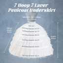 Ieuan Upgraded Enlarged Full White Ball Gown 7 Hoops Wedding Accessories Petticoat Underskirt Slips One Size