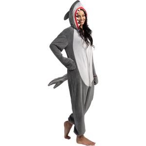 Spooktacular Creations Halloween Shark Costume, Adult Shark Costume, Jumpsuit Marine for Halloween Dress Up (Gray, S)