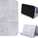 Airplane Travel Essentials for Flying Flex Flap Cell Phone Holder & Flexible Tablet Stand for Desk, Bed, Treadmill, Home & in-Flight Airplane Travel Accessories(1-Carved Grey)