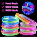 LED Light Up Bracelets for Kids & Adults, 50 Pcs Glow in the Dark Party Favors, Rave & Concert Accessories  Bulk Glow Stick Bracelets for Halloween, Birthdays, Mardi Gras, Festivals