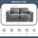 MAXYOYO Giant Bean Bag Chair for Adults, Upholstered Loveseat Floor Sofa with Pillows and Armrests, Large Bean Bag Sofa Plush Chair Bean Bag Couch for Bedroom Living Room, Grey