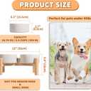 Elevated Ceramic Dog Bowl Set - Raised Dog Bowls with Non-Slip Bamboo Stand - Dog Food and Water Bowl Set - Double Dog Feeding Bowls - Suitable for Small and Medium Dogs - 3.6 Cups