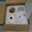 White Marble Ceramic Bathroom Set (4-Piece) - Elegant Soap Dish, Gold Pump Dispenser & Tumblers for Vanity, Sink & Bathroom Decor