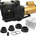 XtremepowerUS 1HP Variable Speed Pool Pump for Above/In-Ground Swimming Pool Spa 230v 2" NPT Fitting Adapter Included 6,660 GPH High Flow with Filter Basket
