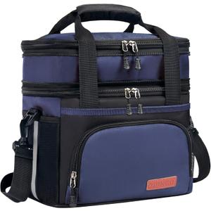 JOINGO Tactical Lunch Box for Men & Women – Expandable 16L Double Deck Insulated Cooler Bag for Work, Construction & 12-Hour Shifts – Heavy Duty Leakproof Large Meal Prep Tote with Shoulder Strap