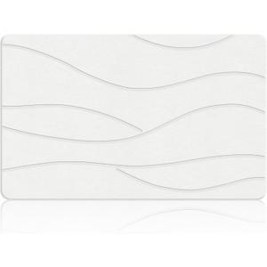 THMINS XL Stone Bath Mat, 32''x20'' Non-Slip Diatomaceous Earth Stone Bath Mat, Super Absorbent Quick Drying for Bathroom/Kitchen, Easy to Clean (Whiteriver)
