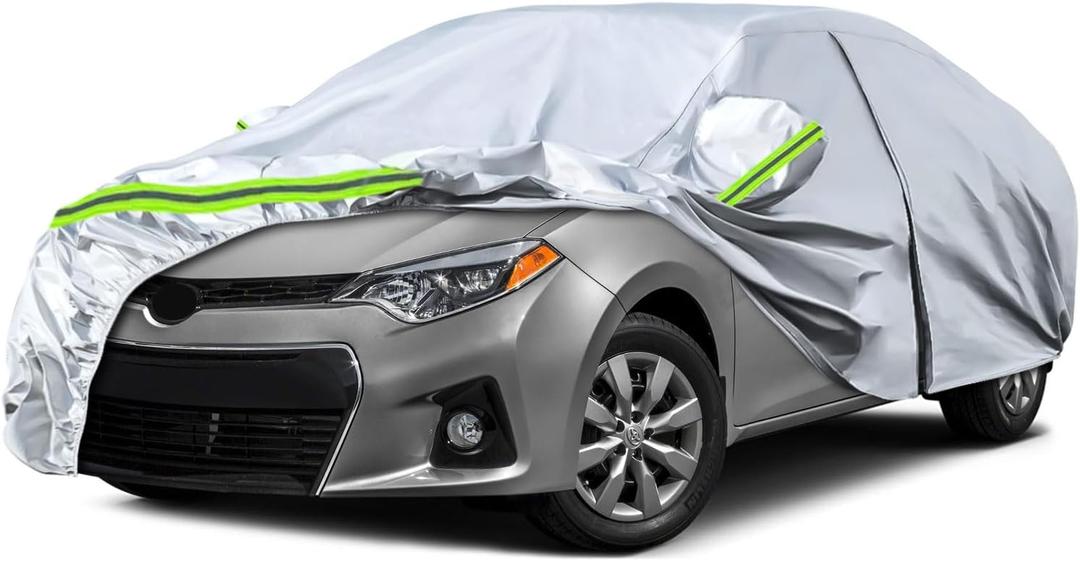 Waterproof Car Covers Replace for 2004-2025 Toyota Corolla Sedan, 6 Layers All Weather Custom-fit Car Cover with Zipper Door & Windproof Bands for Snow Rain Dust Hail Protection (Corolla)