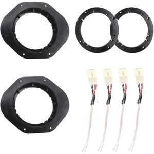 NuIth 6.5 inch Front Door Speaker Adapter Spacer Ring W/Speaker Harness Connector for Ford F150 2015-2022, 6 1/2 Inch Speaker Bracket Front Door Installation Plate Converter