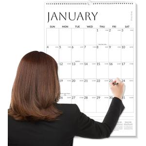 SUNEE Wall Calendar 2026 Large 22.75"x15.5", 21 Month from October 2025 to June 2027, Vertical Extra Large Monthly Calendar 2026 for Wall, White