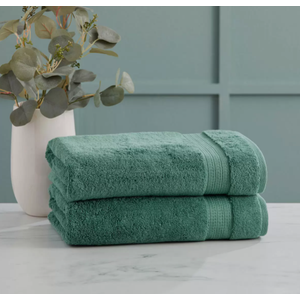 100% HydroCotton |  2 Luxury Bath Towels,  Quality, (Green)
