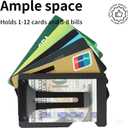 Slim Wallet for Men,RFID Blocking Minimalist Metal Wallet, Money Clip/Cash Holder, Front Pocket Aluminum Credit Card Holder, Ideal Gift for Men-Matte Black