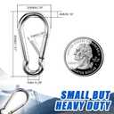 Small Carabiner Clip Hooks, 25pcs 1.57 inch Carabiners Heavy Duty, 304 Stainless Steel Spring Snap Hook Fits Camping Hiking, Metal Clips for Rope Chain Keys Rings