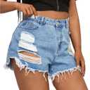 GAGELE Plus Size Denim Shorts Women High Waisted Stretch Summer Jean Shorts
