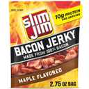 Slim Jim Smoked Bacon Jerky, Maple Flavor, 10g Protein Per Serving, 2.75 oz. (8 Count) (Best by: JUL 30,2025