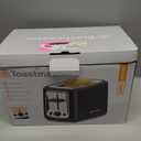 Toastmaster 2-Slice Toaster - Black with Stainless Steel - Kitchen Essential for Sandwich Bread & Breakfast Toast - Toaster with Wide Slots, High Rise Toast Lift & Cool-Touch Exterior