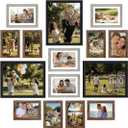 upsimples 19 Pack Picture Frames Collage Wall Decor for Mounting or Tabletop Display, Photo Gallery Frame Set for Family, Multi Sizes Including 8x10, 5x7, 4x6, Black Gray Brown