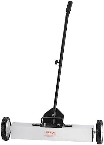 VEVOR 50Lbs Rolling Magnetic Sweeper with Wheels, Push-Type Magnetic Pick Up Sweeper, 24-inch Large Magnet Pickup Lawn Sweeper with Telescoping Handle, Easy Cleanup of Workshop Garage Yard - Amazon.com