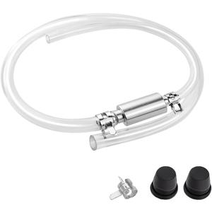 Brake Bleeder Hose, One Way Check Valve Tube Bleeding Tool Kit, Motorbike Brake Fluid Bleeder Hoses Replacement Accessories with 3 Clamps, Universal for Car Motorcycle Clutch