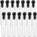 CREATCABIN 60Pcs 2ml Perfume Sample Bottles Glass Travel Tube with Plug Small Fragrance Empty Clear Essential Oil Tester Spray Portable Vials Sets for Cleaning Aromatherapy Fragrance Liquid Containers