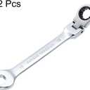 3 x HARFINGTON 2pcs Flex-Head Ratcheting Wrench 13mm 180° Rotating Head Metric Ratchet Combination Wrenches 72-Teeth Chrome Vanadium Steel Open End Ratchet for Fasteners Nut Bolt
