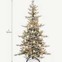 DWVO 6ft Prelit Flocked Aspen Fir Christmas Tree with Bulbs and Lights, Full Artificial Xmas Tree with 1336 Metal Hinged PE & PVC Flame Resistant Branches, 46 Bulbs and 270 Lights Remote Controlled
