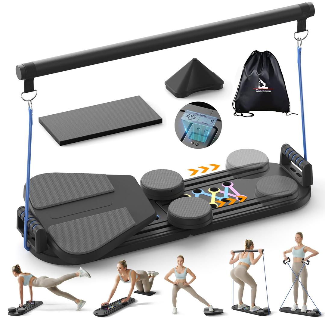 Pilates Board,Multifunctional Rebound Abdominal Board,Foldable Pilates Reformer Set, Ab Core Trainer Machine,Ab Exercise Board,Abs Workout Equipment for Women Home Gym Equipment