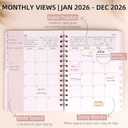 2 x 2026 Planner - Weekly and Monthly Planner, January 2026 - December 2026, Hardcover, 2026 Calendar Planner Book with Tabs, Aesthetic, Perfect for Office Home School Supplies (Pink, A5 (Jan 2026-Dec 2026))